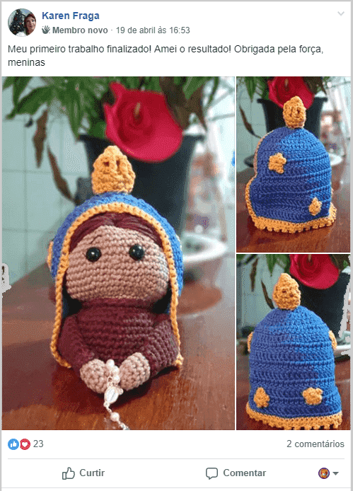 amigurumi da nossa senhor da aparecida